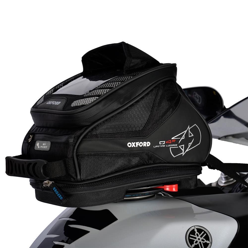 Oxford Q4R Motorcycle Tank Bag Motorbike Quick Release Luggage Black 4L