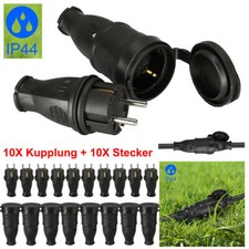 10/20X Schuko Stecker Kupplung Schutzkontakt Steckdose 16A 250V IP44 Wasserdicht