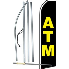 ATM Flag with Flag Pole and Spike