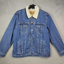 Levis Sherpa Lined Trucker Jacket Mens EXTRA LARGE XL Outdoors Button Up NWT