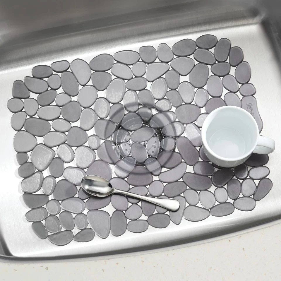 iDesign Pebblz Grande Plástico Fregadero Rejilla Antideslizante Plato Protector Alfombrilla para Cocina Foto 3 de 4