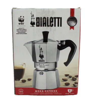 BIALETTI MOKA EXPRESS Ikonische Espressokocher Kaffeekocher | 6 Tassen | 270ml  