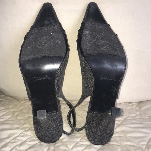 J RENEE Women Cammy Gray Bling Heels Slingback Rhinestones Pointed SZ 7.5M - Picture 9 of 11