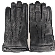 Kalapa Genuine Sheepskin Leather Gloves for Men, Winter Warm Touchscreen Driving