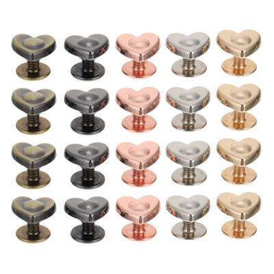 20pcs Schmuckzubehör Herz Bolzen Niet Nieten Schraube Leder Nietschrauben Studs