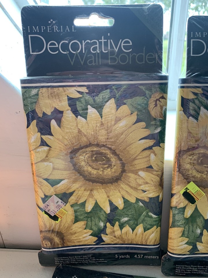 Sunflower Wallpaper Border. 2 Styles16.5 Yd & 30yd NOS Vintage Kmart
