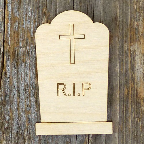 10x Wooden Grave Stone Scalloped RIP Craft Shape 3mm Ply Halloween Decoration - Picture 2 of 3