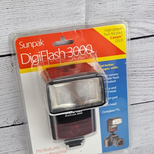 SUNPAK DIGIFLASH 3000 DSLR Camera Flash New Old Stock Imperfect Packaging - Picture 2 of 18