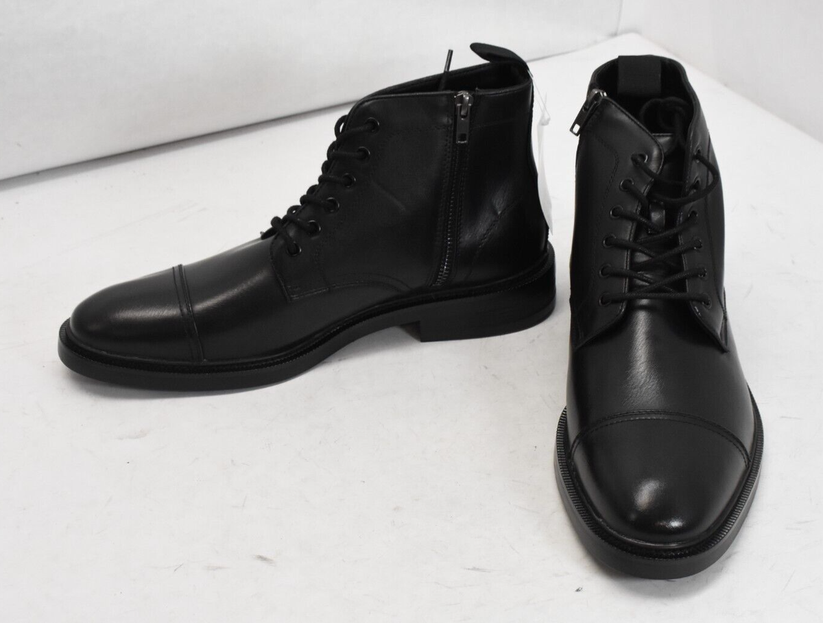 H&M Chelsea Boots Black Side Zipper Lace Up Ankle Boots Mens