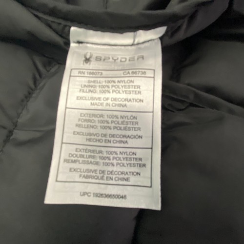 NWT Spyder Puffer Insulated Jacket Mens Large Full Zip Packable Black - Picture 8 of 8