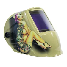 Extra Large View Auto Darkening Welding Helmet-4"x3.65" View (True Color) TATTOO