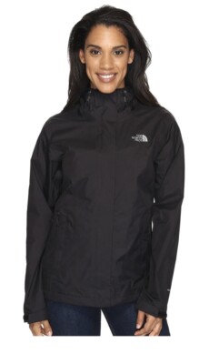 North Face Womens Venture Rain Jacket Small Forest Green Hooded Preowned