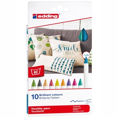 EDDING Textilmarker 4600 1-2mm 10 Stück Set -Fun Colours-