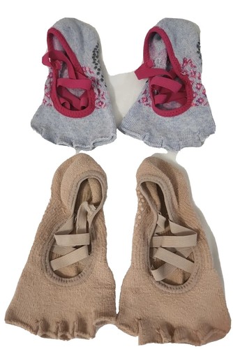 2 Paires Toesox Grip Sox Club Pilates 100 & 250 - Femme M/L - Noires Sans Orteils