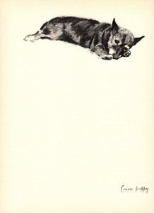 Antique Cairn Terrier Puppy Print 1930s Cecil Aldin Cairn Terrier Art 6064b