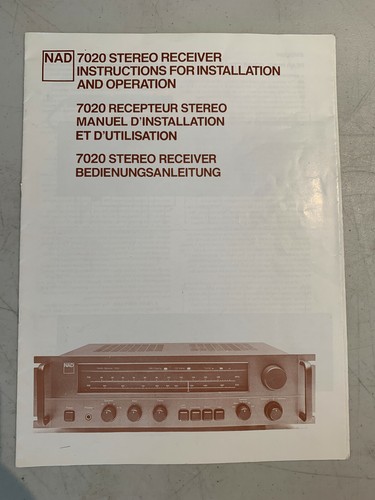 NAD 7020 Instructions for Installation and Operation (Multilingual) - 第 1/1 張圖片
