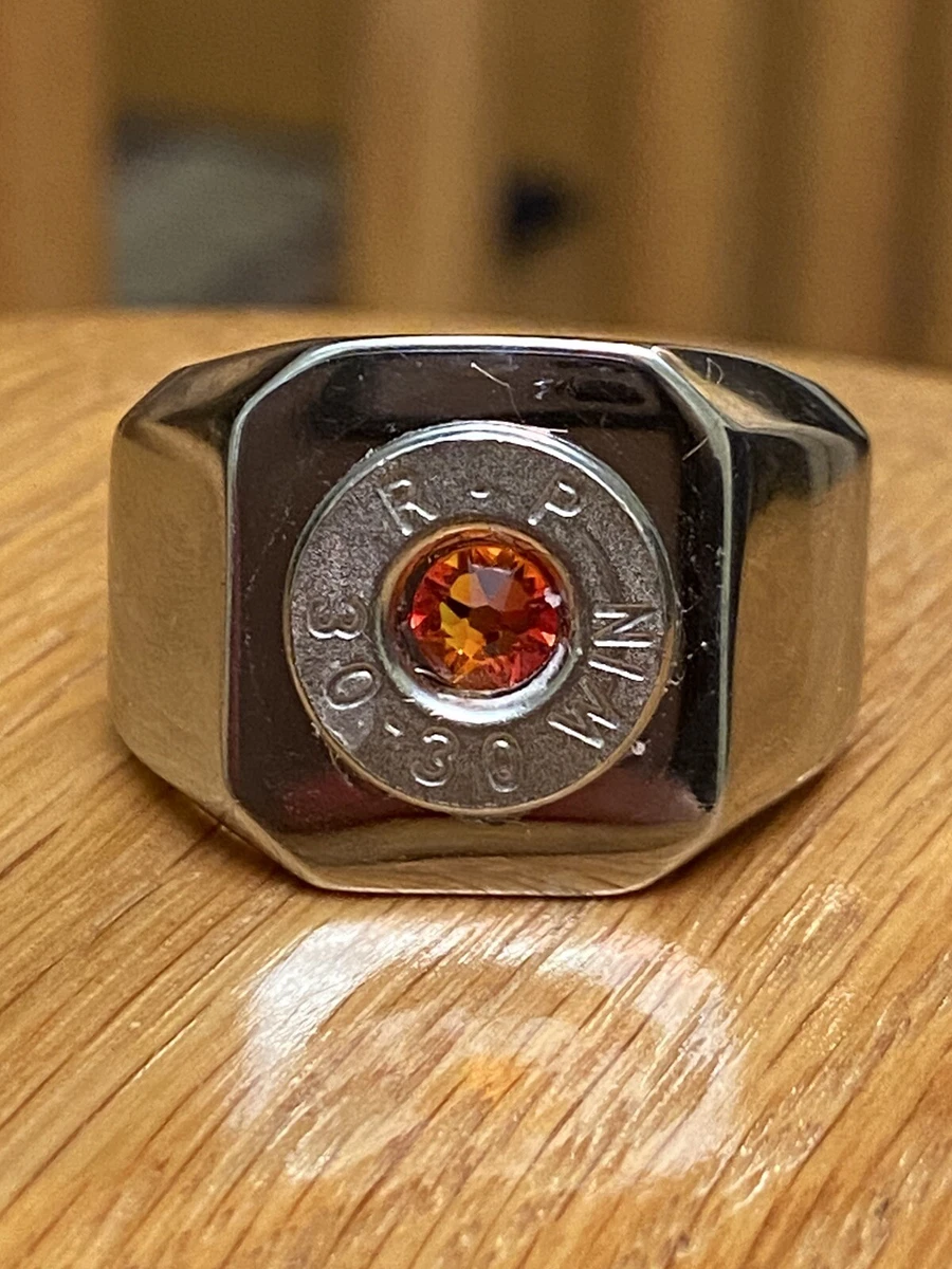 Remington 30 30 Caliber Nickel Bullet Casing Ring Size 12 W orange