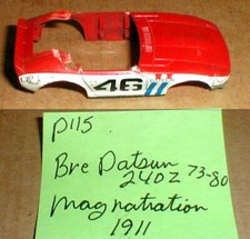 Aurora AFX  Bre Datsun 1973-80 HO Slot Car 1911 used BODY ONLY Front Grill 7