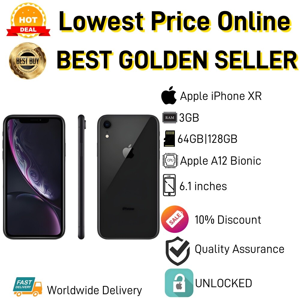 【On Sale】Apple iPhone XR-6.1'' HD 3GB RAM 64GB/128GB ROM Unlocked Smartphone 0BE
