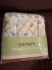 Carter's Animal Parade Collection Fitted Baby Crib Sheet NEW 100 Cotton