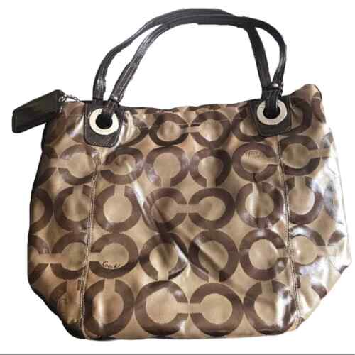 COACH Coated Op Art C ALEX Tote - Picture 2 of 7