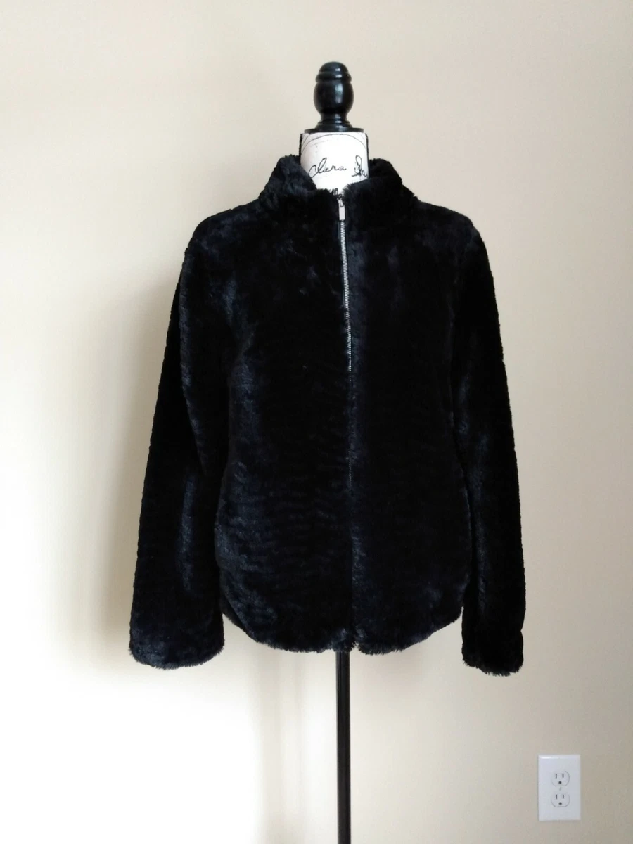 dorothy perkins black fur coat