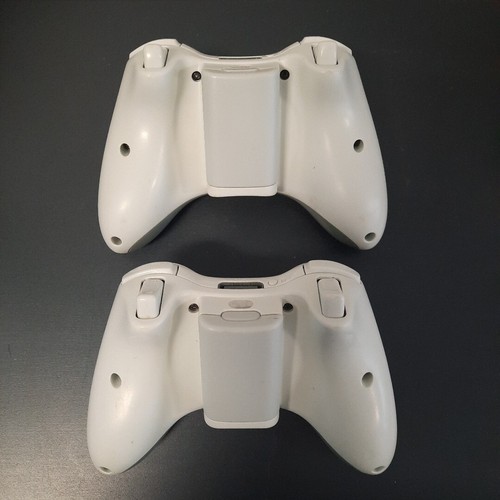 2X Manette sans fil microsoft xbox 360 blanche Stick Neufs Testée Fonctionnelle - Photo 2/3