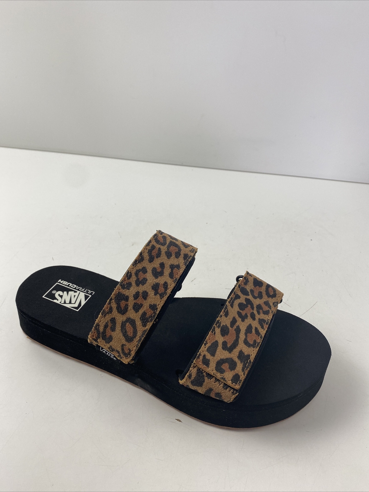 VANS Cayucas Black/Leopard Slide Mega Platform Sandals Women's Size 8 | eBay