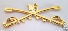 16TH CAVALRY SWORDS LARGE 2-5/16" US ARMY Military Hat Pin 16191 HO
