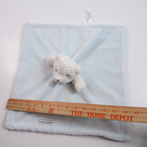 blankets and beyond lovey security blanket white bear blue plush - Picture 10 of 12