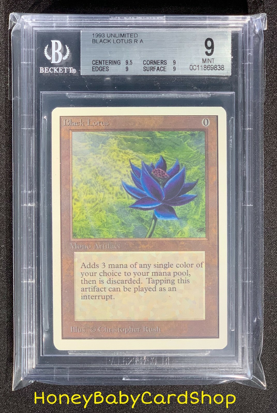 MTG Unlimited Edition 1993 Black Lotus BGS 9.0Q+ (Quad+) Mint Power9 Crown Jewel view 6