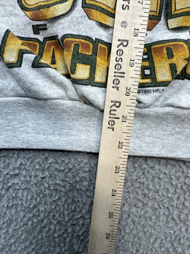 VTG Green Bay Packers Sweatshirt Mens Large Grey Brett Favre Big Head Print 90s - Picture 7 of 13