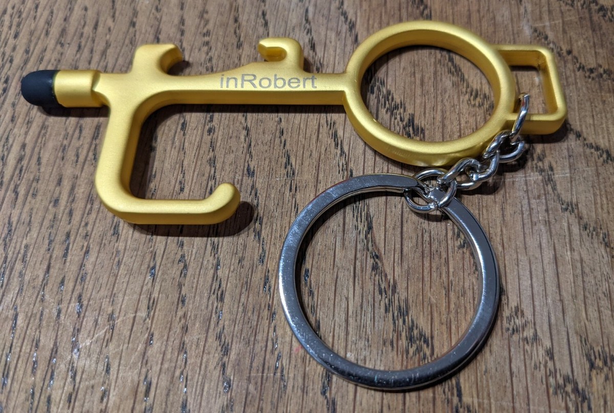 Key No Touch Lift Stylus Door Bottle Opener Alloy Contactless