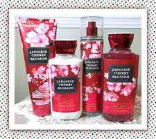Bath & Body Works Japanese Cherry Blossom Mist Body Cream Lotion Shower Gel 4pcs