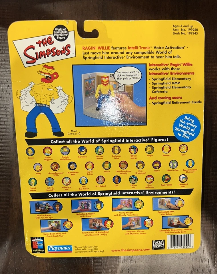 Boneco de ação The Simpsons WoS Series 8- Ragin’ Willie Playmates Toys - Imagem 2 de 2