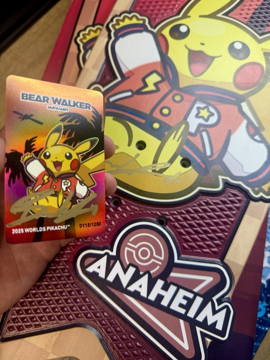 SIGNED Pokemon World Championships 2025 Bear Walker Skateboard