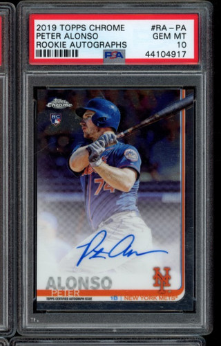 2019 TOPPS CHROME PETE ALONSO #RA-PA RC AUTO PSA 10 GEM MINT ROOKIE AUTOGRAPH