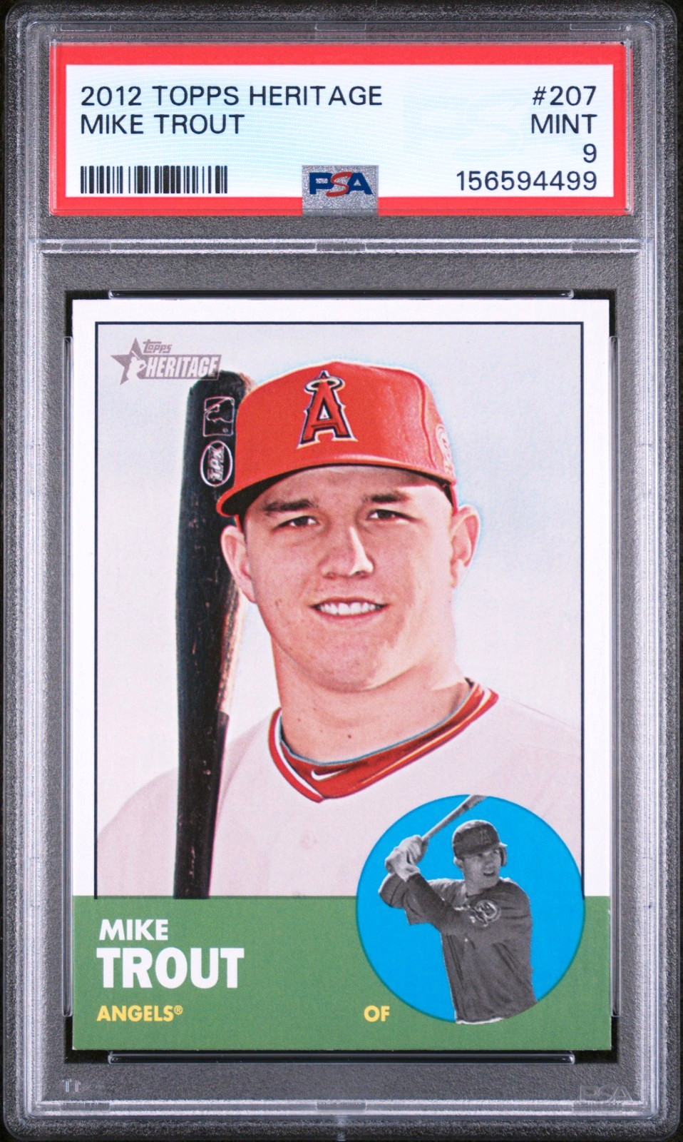 2012 Topps Heritage Mike Trout #207 PSA 9
