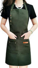 Apron for Men Women with Adjustable Straps and Large Pockets, Canvas Cotton Cook