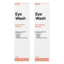 2 Pack Rugby Eye Wash Eye Irrigating Solution w/ Eye Cup 4 Oz ( 118 ml) Each
