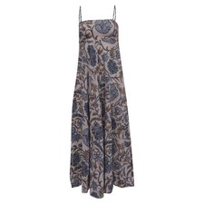 Zimmermann Vitali Floral-Print Midi Dress In Linen Women Multicolor S