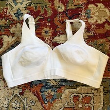 Cacique Lane Bryant Bra Women  s 44D Cotton Unlined No Wire WHITE New