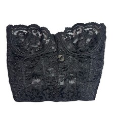 Vintage Victoria  s Secret Gold Label Corset Bustier Lace Black Gold 36B