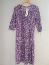 NEW PRETTY POPPY PURPLE PINK MARBLE A LINE JERSEY DRESS SIZE 12