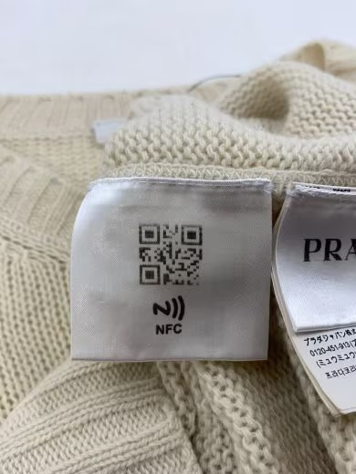 PRADA 20AW Cashmere Blend Logo Crew Neck Sweater/ Size 48/ Wool/ White/ UMB223 S thumbnail 5