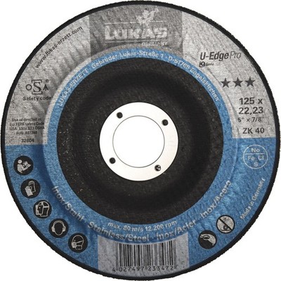 Lukas Kehlnaht Schleifscheiben 125mm U-Edge Pro - Kehlnahtschleifer K40