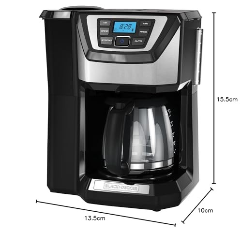 BLACK+DECKER 12-Cup Mill and Brew Coffeemaker, Black, CM5000B