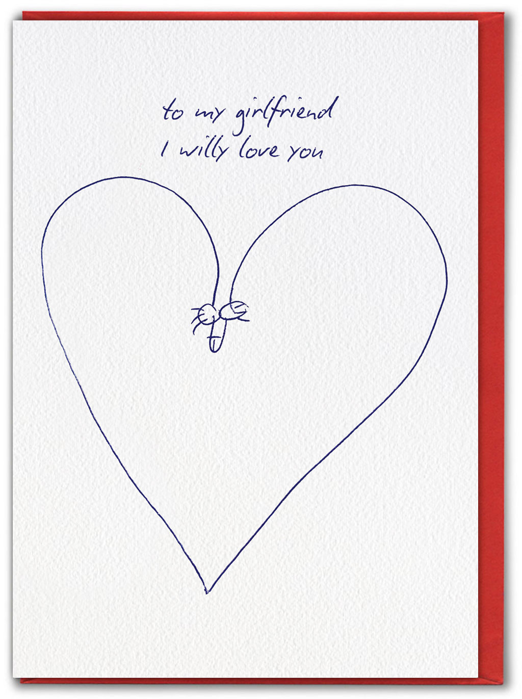 Funny Girlfriend Birthday Card 'Willy Love You' Witty Amusing Cheeky Humour Joke