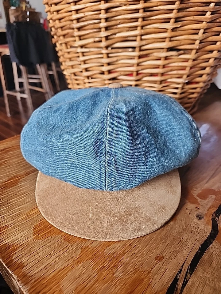 De colección The GAP 90s Y2K DENIM & Gamuza JEAN Newboy SOMBRERO GORRA BOHO Hippie POP2K cabina Foto 2 de 4