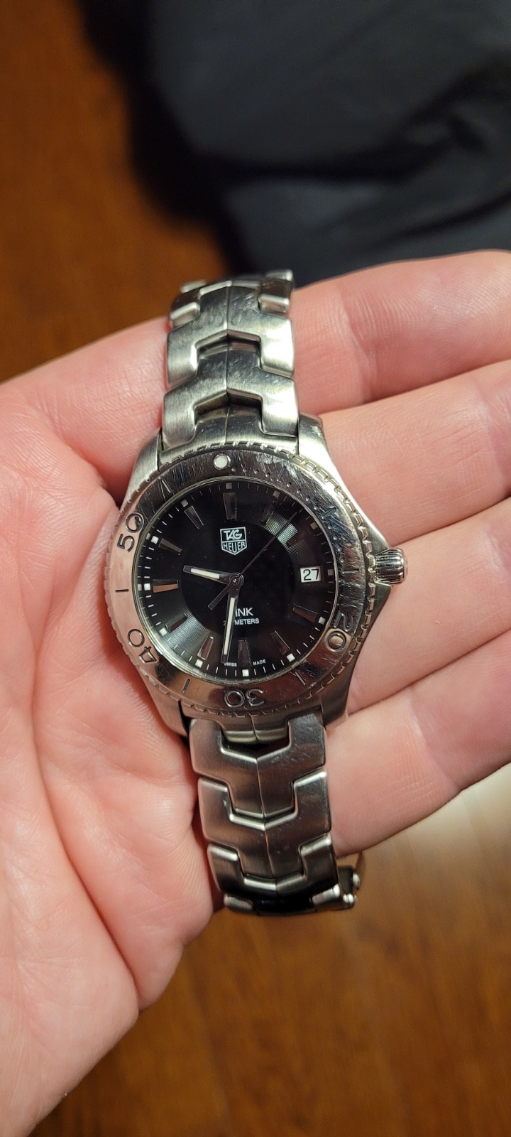 TAG Heuer Link WJ1110 Mens Black Dial Stainless Steel Watch  